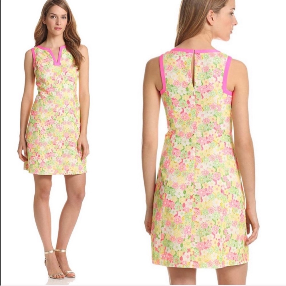 Lilly Pulitzer • Percy Floral Lace Shift Dress 8